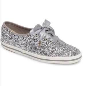 Kate Spade Silver Glitter Keds